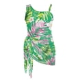 thumbnail image 7 of SEANATIVE Girls One-Piece Bathing Suit with Mesh Wrap Skirt Swimsuit Back Cutout Swimwear Trendy Swimsuits for Teen Kid Young Girls, Size 13-14, Hawaiian Palm Leaf Flower Green, 7 of 7