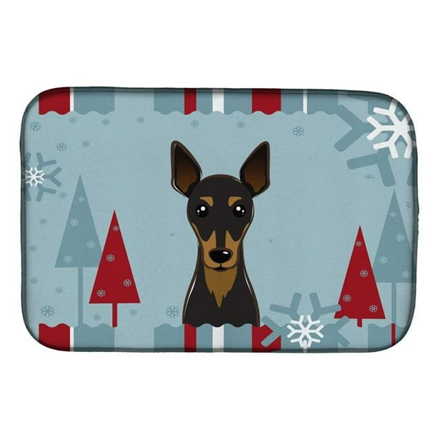 Carolines Treasures BB1736DDM Winter Holiday Min Pin Dish Drying Mat