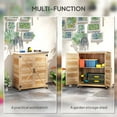 thumbnail image 3 of Outsunny Wooden Storage Cabinet, Outdoor Prep Station with Metal Tabletop and Shelf, Patio Storage Cabinet with Double Doors, Natural Wood, 3 of 9