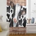 thumbnail image 5 of Cow Printed Sheer Curtains 72 Inches Long, Farmhouse Watercolor Country Wooden Grain Light Filering Curtains, Breathable Simi Curtain Privacy Drapes for Living Room Bedroom Window Treatment, 5 of 9