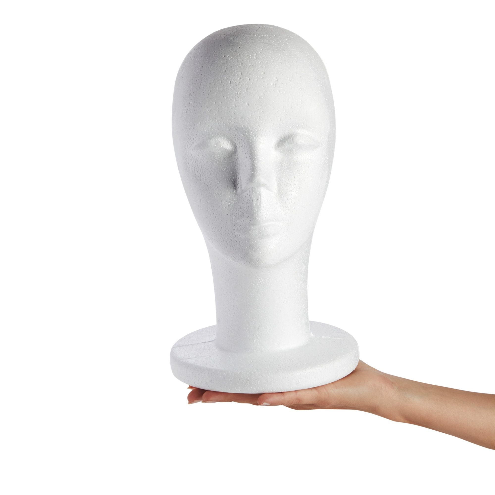 MN-410 Female Styrofoam Mannequin Head with Non-Makeup Mask