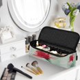 thumbnail image 6 of Hair Tools Storage with Heat Resistant Mat- Greenish-blue Silk Printed Curling Iron Travel Bag/Flat Iron Case for Women, 6 of 8