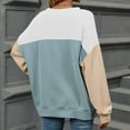 thumbnail image 7 of ATOYSOY Women's Retro Color Block Pullover Workout Long Sleeve Tees Fall Winter Casual Cotton Shirts Crew Neck Sweatshirts Outwear Fashion Loose Tops Blue L, 7 of 7