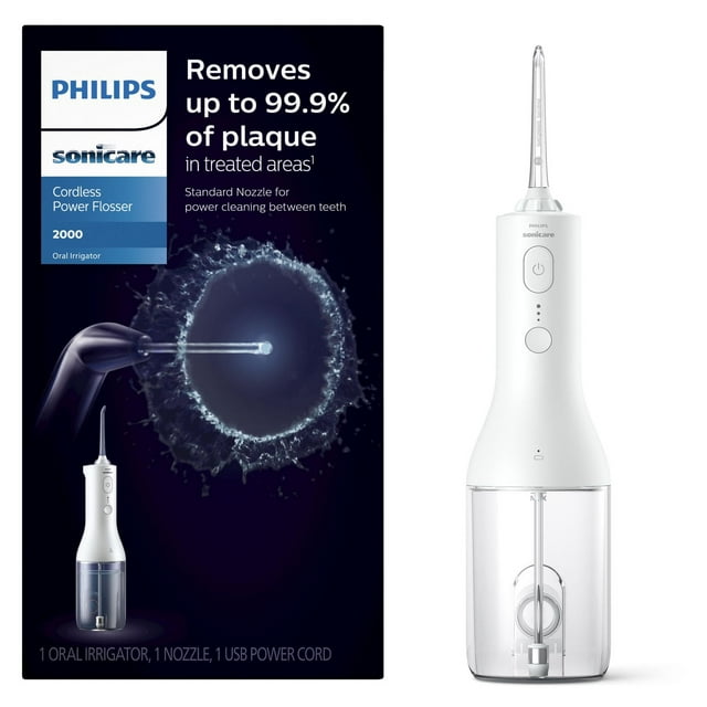 Philips Sonicare Power Flosser 2000 sans fil, irrigateur buccal, blanc