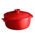 thumbnail image 1 of Emile Henry Round Ceramic 4.2 Qt Dutch Oven for Kitchen & Grill, Burgundy, 1 of 6