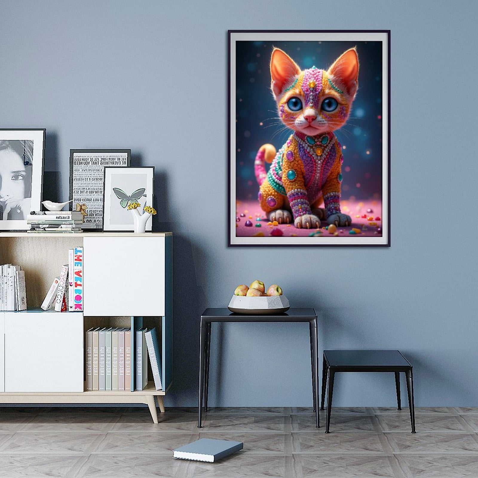 Diamond Art Kits for Adults - 5d Colorful Gem Adorned Feline Decor Diamond Painting for Adults, Diamond Art for Adults Beginners, Diamond Painting Kits for Adults for Home Wall Decor