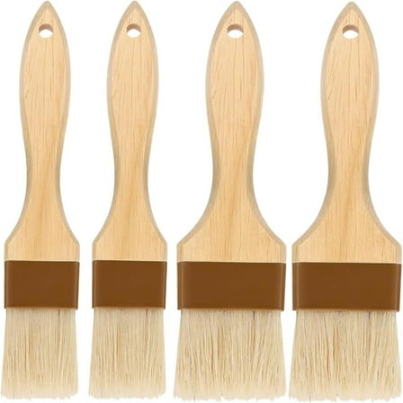4Pcs Pastry brushes,Easy Clean Butter Brushes,Reusable Cooking Tool for Kitchen,Durable Bristle Food Brush for Oil,Sauce,BBQ(2 Size)