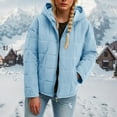 thumbnail image 2 of felwors Women's Quilted Hooded Jacket - Zip-Up Padded Coat with Pockets, Loose Casual Fit for Fall & Winter Blue, XL, 2 of 6