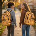 thumbnail image 4 of HUIACONG Orange Jungle Animal School Backpack for Daily Student Use Lightweight Multi Compartment Large Capacity for Boys Girls Ages 6‑18 Back to School, 4 of 7