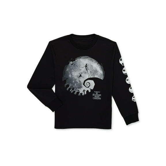 Nightmare Before Christmas Boys Long Sleeve Graphic Tee, Sizes 4-18