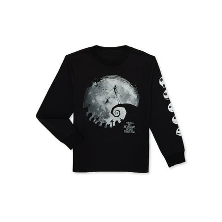 Nightmare Before Christmas Boys Long Sleeve Graphic Tee, Sizes 4-18