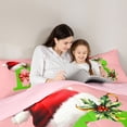thumbnail image 4 of Homewish Kawaii Initial B Letter Bedding Comforter Set 7 Pieces, Christmas Hat Flower Full Bedding Set, Girly Pink Cartoon Reversible Fitted Sheet Flat Sheet, Super Cozy Room Decor, 4 of 7