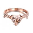 thumbnail image 2 of 1.50 Carat Heart shape Morganite and Diamond in 14k Rose Gold affordable morganite and diamond engagement ring, 2 of 3