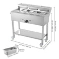 thumbnail image 4 of VEVOR Commercial Propane Steam Table, 5 Food Pans & 3 Condiment Pans, LP Gas Outdoor Soup Warmer with Drain Valve and 3" Wheels, Stainless Steel Propane Food Warmer with Adjustable Temp for Outdoor, 4 of 9