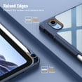 thumbnail image 3 of Fintie Hybrid Slim Case for iPad (A16) 11th Generation 11 Inch (2025), iPad 10th Generation 10.9 Inch (2022), with Clear Transparent Back, Ocean Marble, 3 of 11