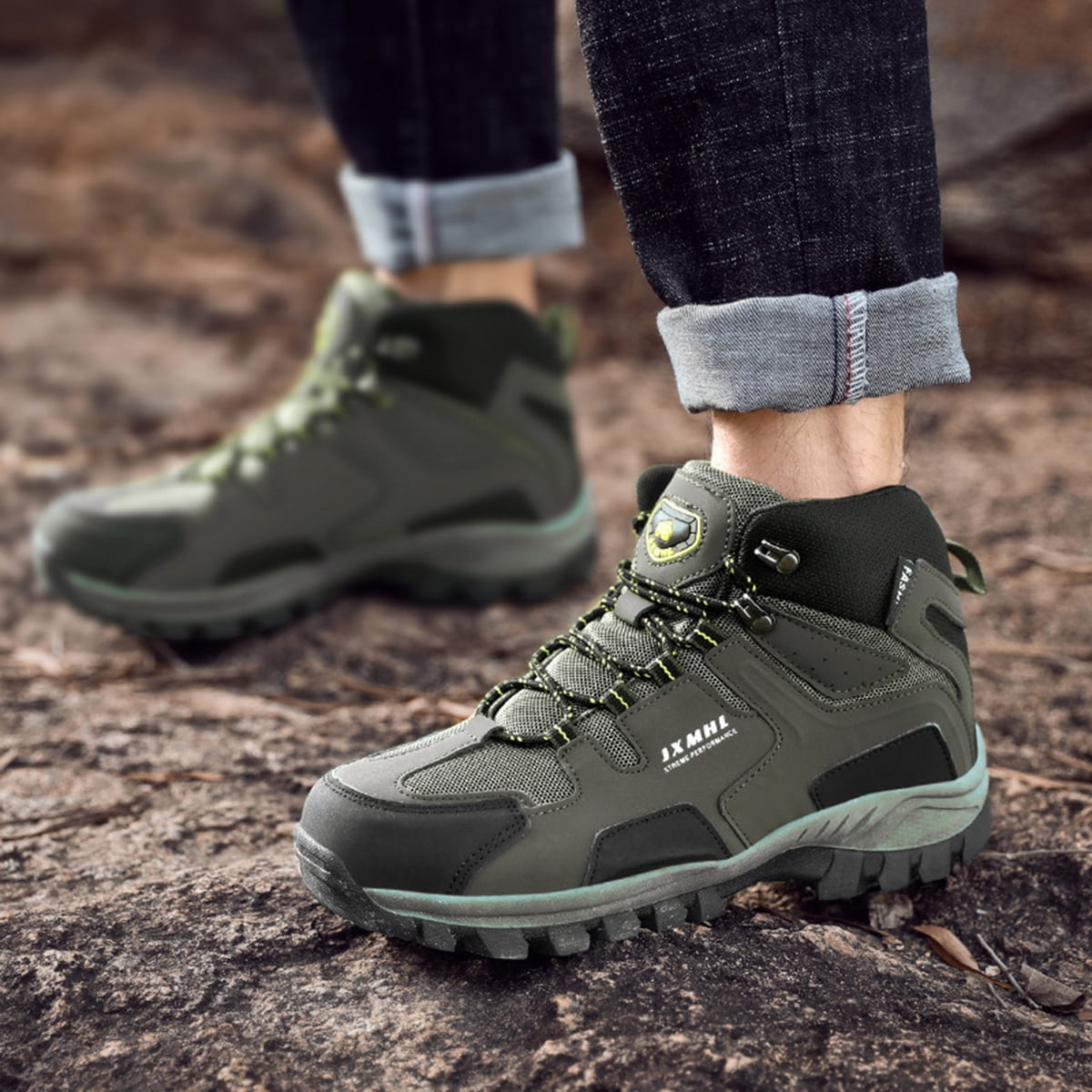 AUXDIQ Hiking Shoes Mens Waterproof Mountain Trekking Shoes Women Breathable Walking Shoes Outdoor Sports Winter Boots