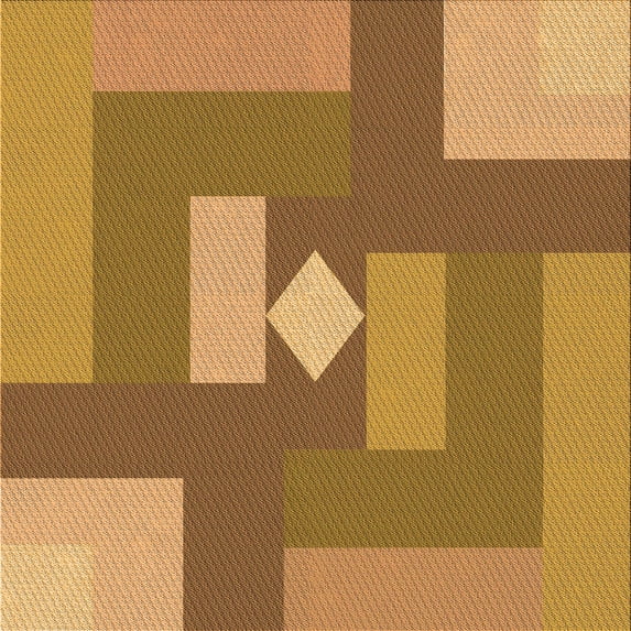 Ahgly Company Machine Washable Indoor Square Transitional Yellow Area Rugs, 6' Square