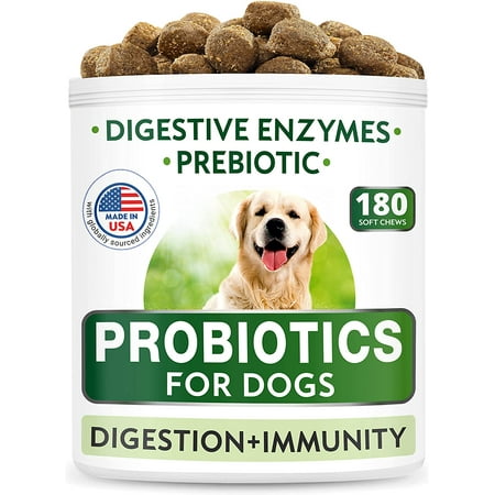 UPC: 0723592168032 | Dog Probiotics Chews – Gas  Diarrhea  Allergy  Constipation  Upset Stomach Relief  with Digestive Enzymes + Prebiotics – Chewable Fiber Supplement – Improve Digestion  Immunity – Made in USA