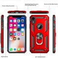 thumbnail image 3 of Case for Apple iPhone XR Cell Phone Case with Tempered Glass Screen Protector, Ring Kickstand for Men Military Bumper Hard TPU Shockproof Full Body Silicone Protective Cover iPhone XR Red, 3 of 8