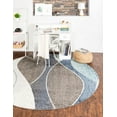 thumbnail image 3 of Unique Loom Autumn Collection Area Rug - Plantation (3' 1" Round Blue Gray/Black), 3 of 8