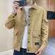thumbnail image 2 of Abrigos de mezclilla para hombre, chaqueta vaquera negra tipo cargo para hombre, otoño, estilo coreano, novedad, precio más bajo, ropa de diseñador, ropa vaquera elástica, 2 of 5