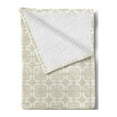 thumbnail image 2 of Traditional Soft Flannel Fleece Blanket, Foliage Pattern with Rich Curlicues Classical Byzantine Tile Design, Cozy Plush for Indoor and Outdoor Use, 50" x 60", Cream and Pale Brown, by Ambesonne, 2 of 5