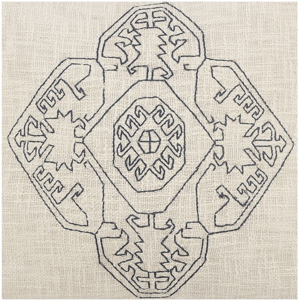 Ox Bay 16" x 24" White/ Blue Medallion Organic Cotton Pillow Cover