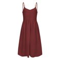 thumbnail image 4 of SMihono Robes d'Été Bohémiennes Femmes Grande Taille Mode Femmes Décontracté Col en V Robes Unies Été Sans Manches Robe Pull, 4 of 7