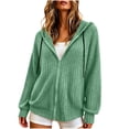 thumbnail image 2 of Zip Up Hoodie Women Oversized Sweatshirt Drawstring Long Sleeve Hooded Fall Lightweight Loose Jackets Workout Gym Sports Coat with Pockets, 2 of 8