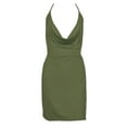 thumbnail image 4 of ClodeEU Fashion Womens Sexy Deep V-Neck Halter Backless Slit Mini Party Club Dress, 4 of 6