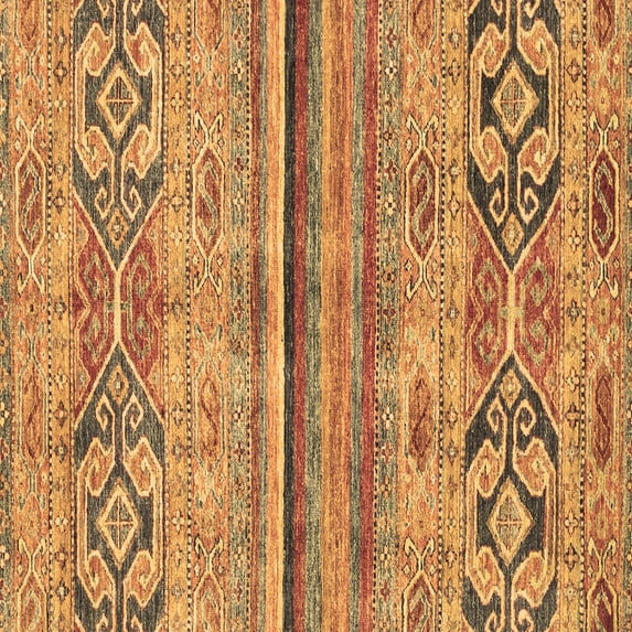 Ahgly Company Indoor Square Abstract Brown Modern Area Rugs, 7' Square