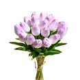 thumbnail image 1 of Tulipanes artificiales Mandy's de imitación de poliuretano de color morado claro, 20 tallos, 1 of 9