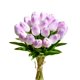 thumbnail image 1 of Tulipanes artificiales Mandy's de imitación de poliuretano de color morado claro, 20 tallos, 1 of 9