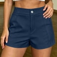 thumbnail image 4 of Pounoo Womens Shorts High Waist Button Fly Pleated Straight Leg Plain Womens Dress Shorts Regular Fit Office Commute Wrinkle Resistant Womens Work Shorts, 4 of 9