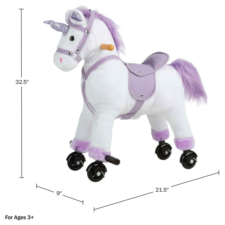 Plush Big W Rocking Unicorn Happy Trails Ride On Horse Walking