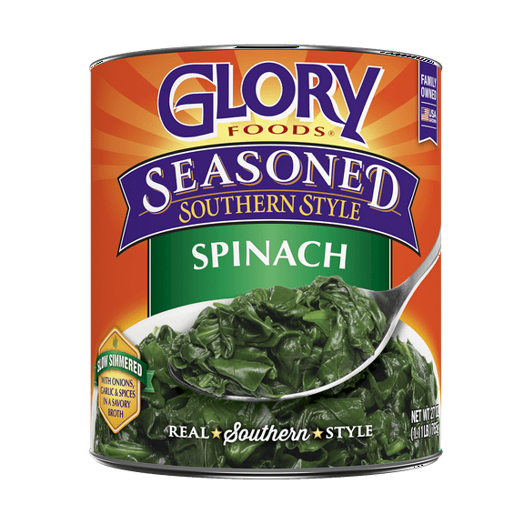Glory Foods Canned Seasoned Spinach 27 oz (Pack of 2)