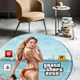 thumbnail image 2 of LaModaHome Rounded Rug Round Gta Inspired RugNon-Slip Rug Washable Mat Child Stain Resistant Living Room Kitchen Carpet 3X3ft(90X90cm), 2 of 5