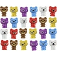 thumbnail image 4 of 24 Cute Colorful Tiny Bear Figurines - Expressions Mini Toys - Small Novelty Prize Toy - Party Favors - Gift - Bulk 2 Dozen, 4 of 8