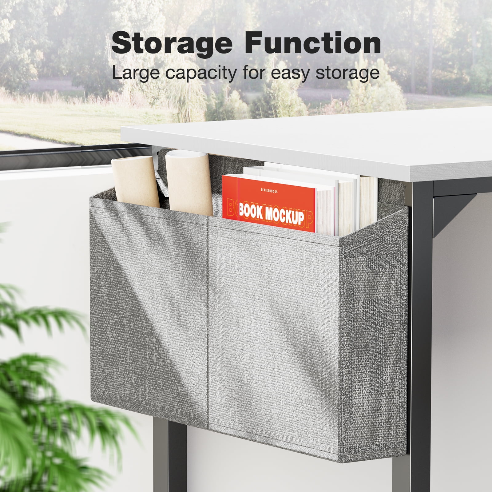Aidoly 32 inch Small Computer Desk Writing Study Work Office Table Modern Simple with Storage Bag and Hook for Home Bedroom, White