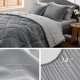 thumbnail image 5 of Juego de edredón Bedsure, tamaño king, reversible, gris oscuro, 7 piezas, 5 of 7