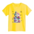 thumbnail image 3 of eczipvz Girls Christmas Colorful Snowman Short Sleeve T-Shirt Yellow, Size 7-8 Years, 3 of 3