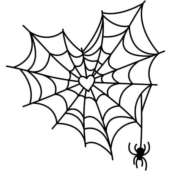 Vinyl Wall Art Decal - Spiderweb Heart - 23.5" x 22" - Trendy Funny Halloween Quote Sticker for Entryway Dining Room Kitchen Restaurant Coffee Shop Store Window Spooky Décor
