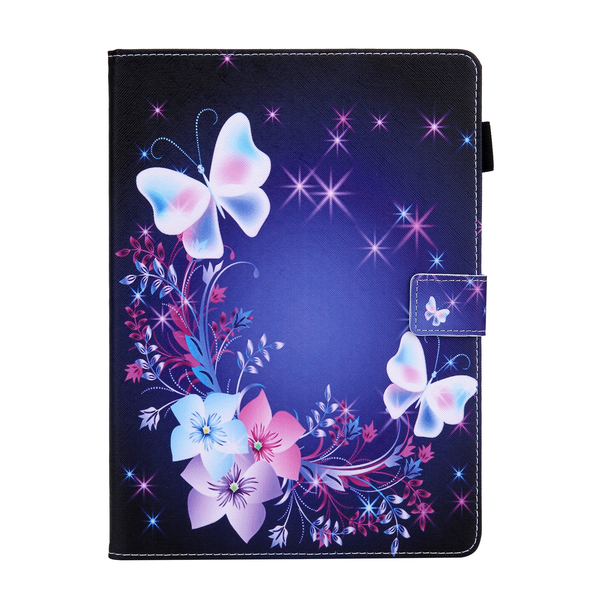Allytechgroup 2024 iPad Pro 11" M4 Flip Case Cover - Premium Shockproof Stand with Pencil Holder Auto Sleep/Wake Function Protective Bumper Case for Apple iPad Pro 11 Inch M4 2024, Purple Butterfly