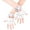 White, variant on Women PU Leather Punk Gloves Rivets Belt Up or Snap Half Finger Performance Mittens