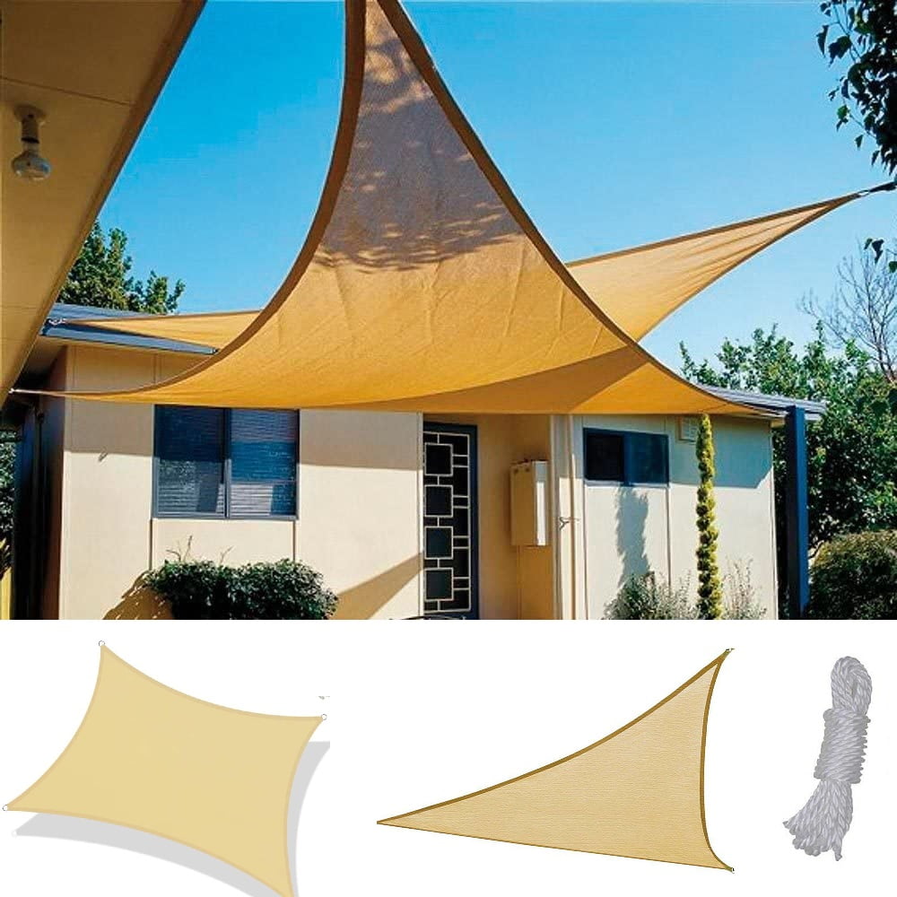Sun Shade Sail UV Block Top Canopy, Quadrangle/Triangle Sun Shelter