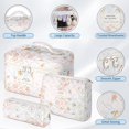 thumbnail image 3 of Bolsa de maquillaje Senbowe Floral, 3 unidades, tamaño grande, acolchada, de algodón, 3 of 8