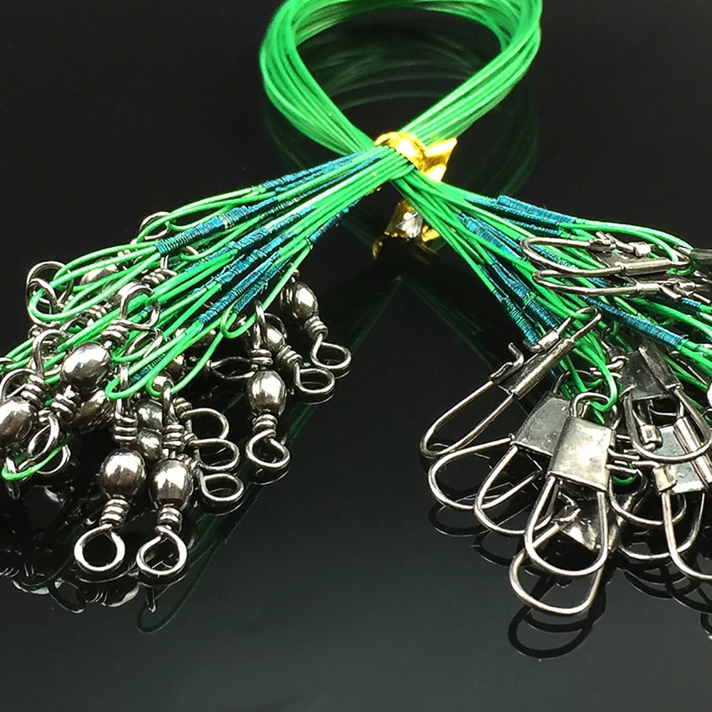Fishing Tools Fishing Line Steel Wire Leader With Swivel And Snap 20Pcs/Pack