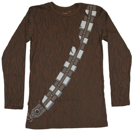 Star Wars Long Sleeve Mens T-Shirt - Chewbacca Costume Front Image