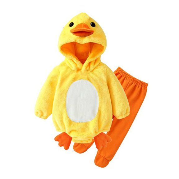 HAYIMI Toddler Animal Set, Fuzzy Hooded Tops with Feet Pants, Kids Halloween Dress-Up Outfit Clothes Sets