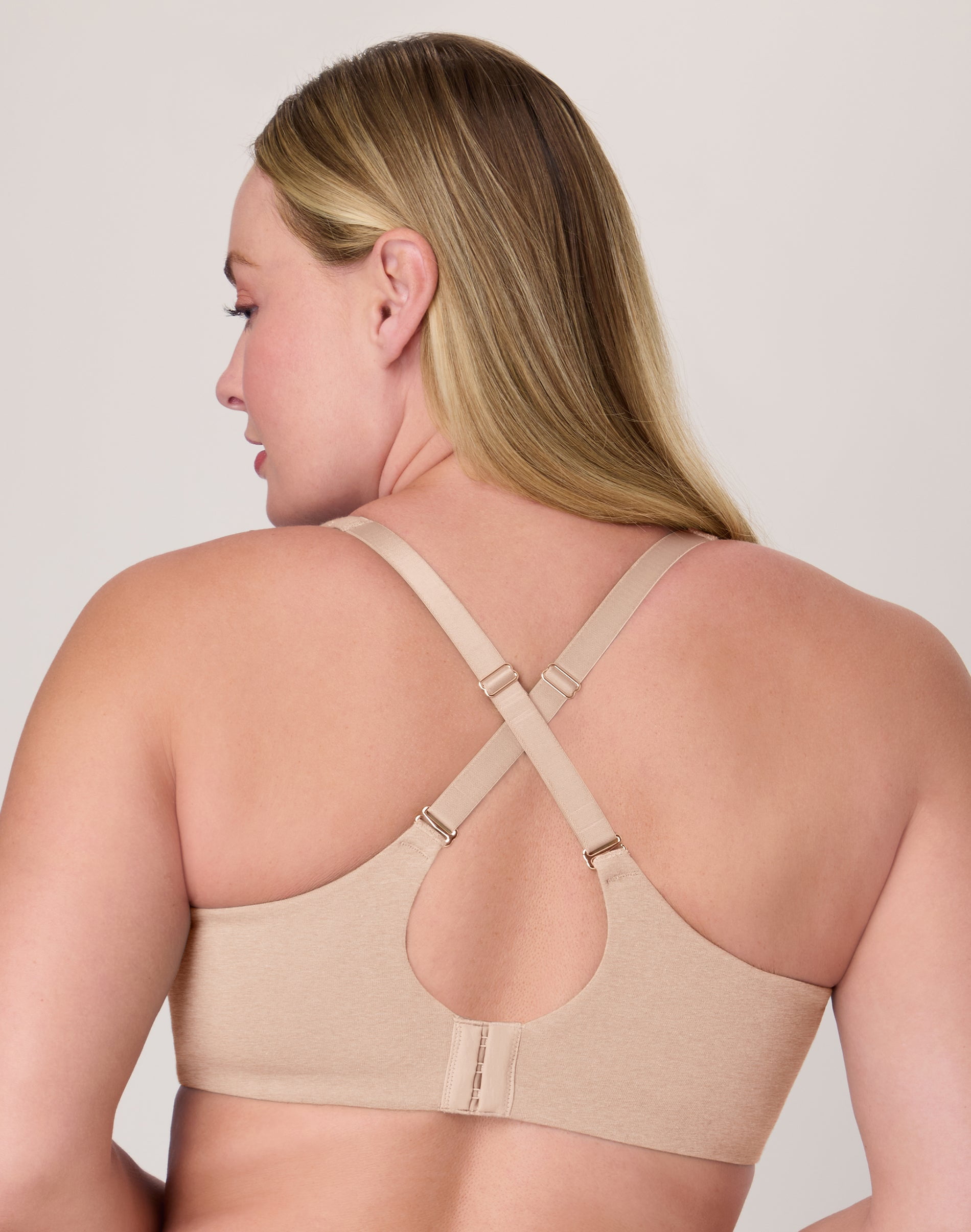 Bali Cotton Collection Underwire Bra, Moisture-Wicking, Convertible Tropical Sands Heather 36C